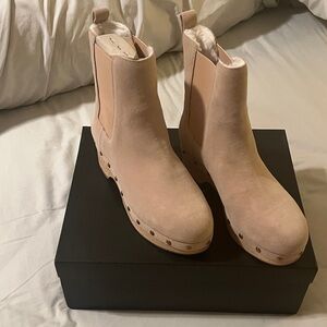 New in the box J Crew tan suede clog boot